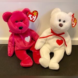 Ty Valentino & Valentina ♥️ beanie baby pair Valentines 💘
